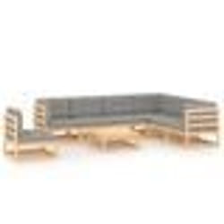 vidaXL Salon de jardin 8 pcs avec coussins Bois de pin massif - TU