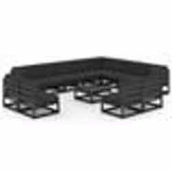 vidaXL Salon de jardin 13 pcs avec coussins noir bois de pin massif - TU