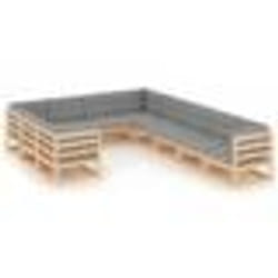vidaXL Salon de jardin 10 pcs avec coussins Bois de pin massif - TU