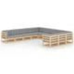 vidaXL Salon de jardin 11 pcs avec coussins Bois de pin massif - TU