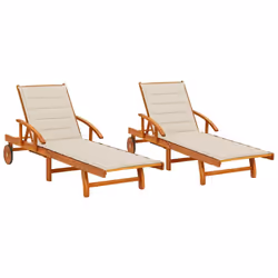 VidaXL 3077333, Terrace, Siège rembourré, Bois d'acacia, Beige, Polyester, 670 mm