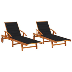VidaXL 3077337 chaise d'extérieur Terrace Siège rembourré Bois d'acacia Noir