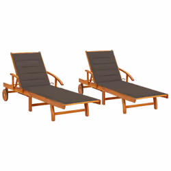 VidaXL 3077338, Terrace, Siège rembourré, Bois d'acacia, Taupe, Polyester, 670 mm