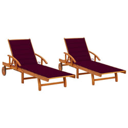 VidaXL 3077339 chaise d'extérieur Terrace Siège rembourré Bois d'acacia Rouge