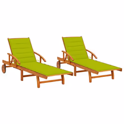 VidaXL 3077341, Terrace, Siège rembourré, Bois d'acacia, Vert, Polyester, 670 mm