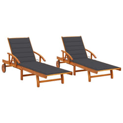 VidaXL 3077345 chaise d'extérieur Terrace Siège rembourré Bois d'acacia Anthracite