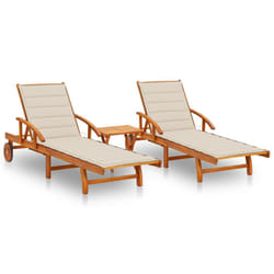 VidaXL 3077348 chaise d'extérieur Terrace Siège rembourré Bois d'acacia Beige