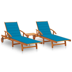 VidaXL 3077349 chaise d'extérieur Terrace Siège rembourré Bois d'acacia Bleu