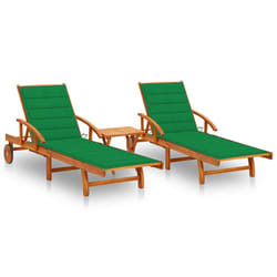 VidaXL 3077350 chaise d'extérieur Terrace Siège rembourré Bois d'acacia Vert