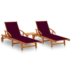 VidaXL 3077354 chaise d'extérieur Terrace Siège rembourré Bois d'acacia Rouge