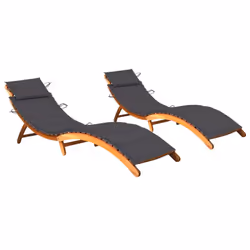 VidaXL 3077361, Linge, Siège rembourré, Bois d'acacia, Anthracite, Polyester, 3 cm