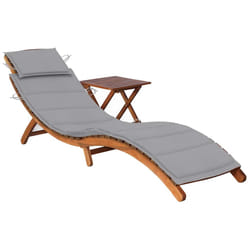 VidaXL 3077362 chaise d'extérieur Linge Siège rembourré Bois d'acacia Gris