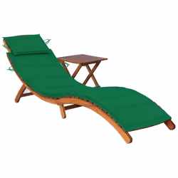 VidaXL 3077366, Linge, Siège rembourré, Bois d'acacia, Vert, Polyester, 3 cm
