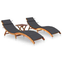 VidaXL 3077376 chaise d'extérieur Linge Siège rembourré Bois d'acacia Anthracite