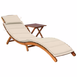 VidaXL 3077378, Linge, Siège rembourré, Bois d'acacia, Crème, Polyester, 3 cm
