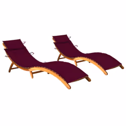 VidaXL 3077385, Linge, Siège rembourré, Bois d'acacia, Rouge, Polyester, 3 cm