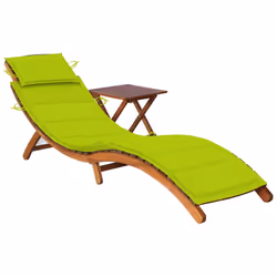 VidaXL 3077387, Linge, Siège rembourré, Bois d'acacia, Vert, Polyester, 3 cm