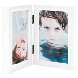 vidaXL Cadre photo dépliable en deux Blanc 2x(21x29,7 cm) - TU