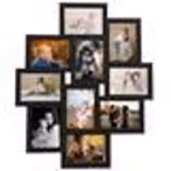 vidaXL Collage de cadres photo pour photo de 10x(13x18 cm) Noir MDF