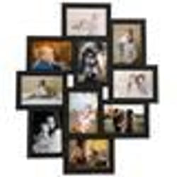 vidaXL Collage de cadres photo pour photo de 10x(13x18 cm) Noir MDF