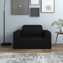 Vidaxl - Housse extensible de canapé Noir Jersey de polyester