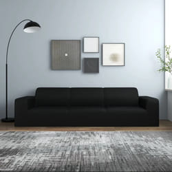 Vidaxl - Housse extensible de canapé 4 places Noir Jersey de polyester