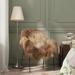 VIDAXL Housse en Peau de Mouton Marron