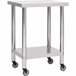Cette table de travail est parfaite pour la préparation et le service des aliments dans une cuisine, un restaurant, une école ...