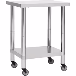 Cette table de travail est parfaite pour la préparation et le service des aliments dans une cuisine, un restaurant, une école ...