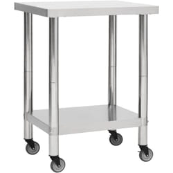 Table de travail de cuisine avec roues 80x30x85 cm Inox Vidaxl