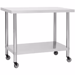 Cette table de travail est parfaite pour la préparation et le service des aliments dans une cuisine, un restaurant, une école ...