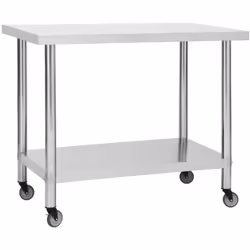 Cette table de travail est parfaite pour la préparation et le service des aliments dans une cuisine, un restaurant, une école ...