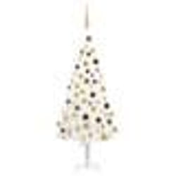 vidaXL Arbre de Noël artificiel pré-éclairé et boules blanc 120 cm - TU