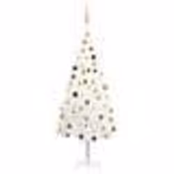 vidaXL Arbre de Noël artificiel pré-éclairé et boules blanc 180 cm - TU