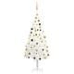 vidaXL Arbre de Noël artificiel pré-éclairé et boules blanc 180 cm - TU