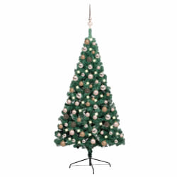 vidaXL Demi-sapin pré-éclairé 120 cm - Vert