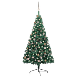 vidaXL Demi-arbre pré-éclairé - 180 cm - Vert
