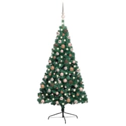 vidaXL Demi-arbre de Noël pré-éclairé 240 cm Vert