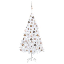 vidaXL Sapin de Noël blanc pré-éclairé - 150 cm