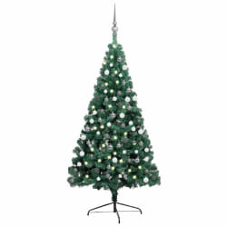 vidaXL Demi-arbre de Noël pré-éclairé - 150 cm