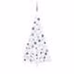 vidaXL Demi-arbre de Noël artificiel pré-éclairé et boules blanc 150cm - TU