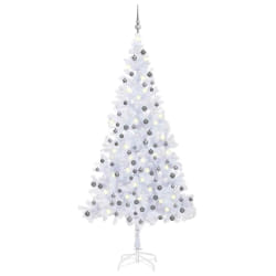 VIDAXL Arbre de Noël 210 cm avec boules - Blanc
