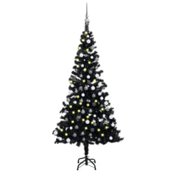 vidaXL Arbre de Noël noir pré-éclairé - 120 cm