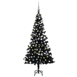 vidaXL Arbre de Noël pré-éclairé LED - Noir 150 cm