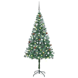 vidaXL Arbre de Noël artificiel pré-éclairé/boules pommes de pin 180cm - TU