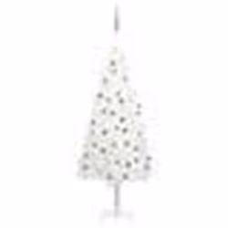 vidaXL Arbre de Noël artificiel pré-éclairé et boules blanc 180 cm - TU