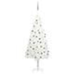 vidaXL Arbre de Noël artificiel pré-éclairé et boules blanc 180 cm - TU