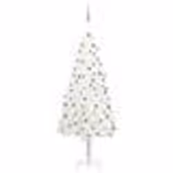 vidaXL Arbre de Noël artificiel pré-éclairé et boules blanc 210 cm - TU