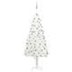 vidaXL Arbre de Noël artificiel pré-éclairé et boules blanc 210 cm - TU