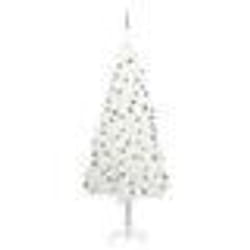 vidaXL Arbre de Noël artificiel pré-éclairé et boules blanc 240 cm - TU